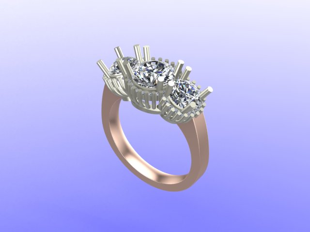 custom pink gold diamond engagement ring