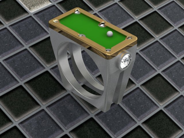 pool table ring with diamond